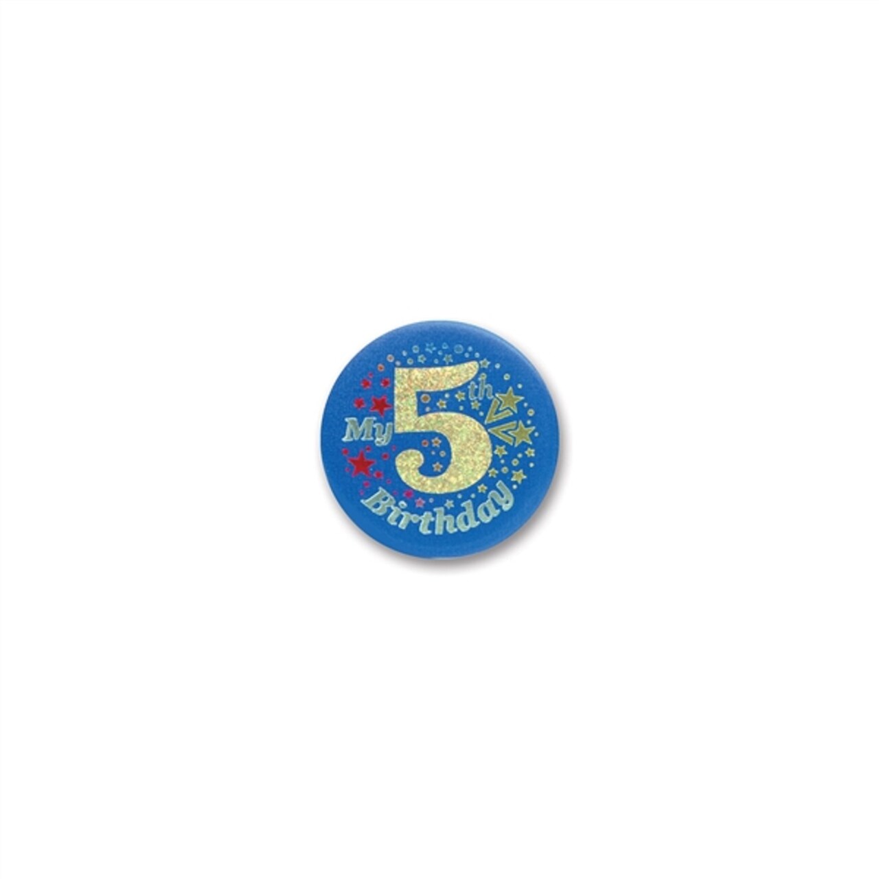 Beistle Club Pack of 6 Blue "My 5th Birthday" Decorative Satin Buttons for Boys 2"